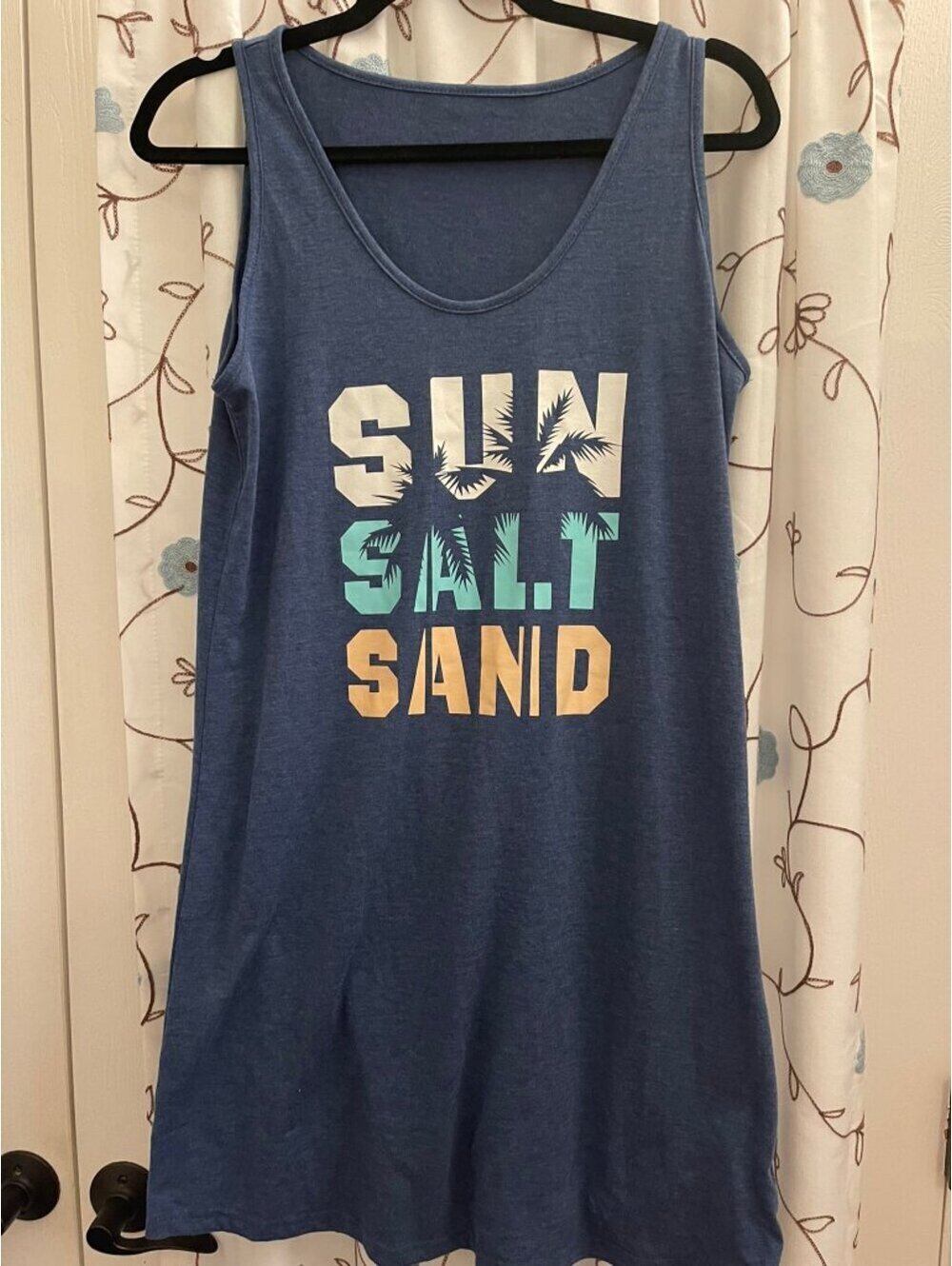Shein | M | Sun Salt Sand Graphic Tank Cover Up